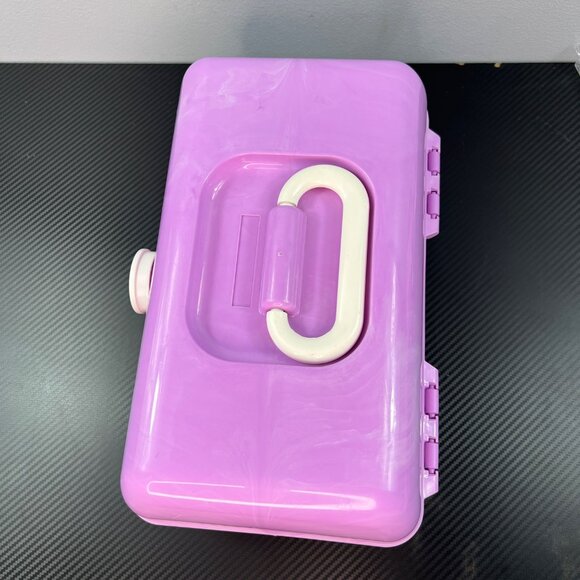 Vintage Caboodles Purple Plastic Tiered  Makeup Travel Case Organizer w/ Mirror - Picture 4 of 14